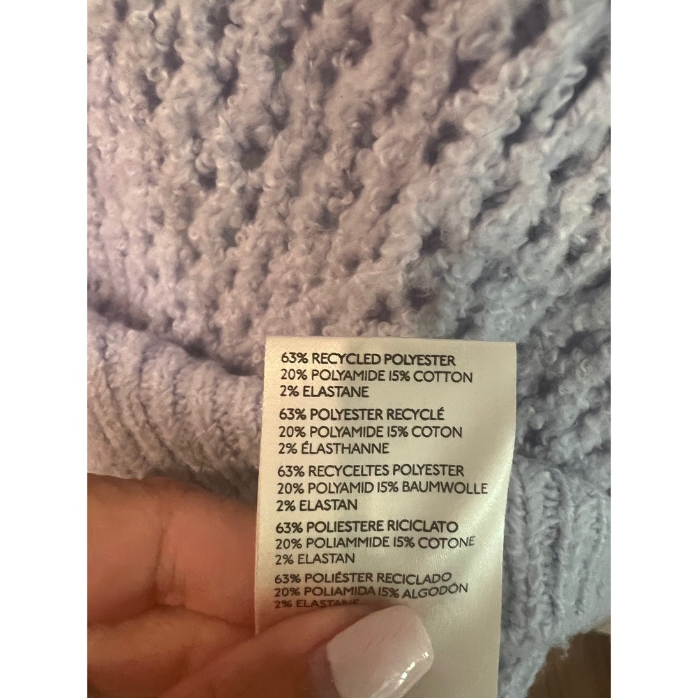 Free People Care Snowdrift Periwinkle Henley Pullover Sweater Size Medium - Picture 7 of 7